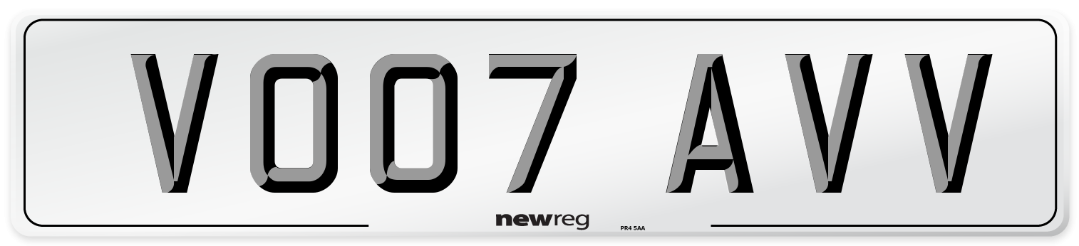 VO07 AVV Number Plate from New Reg